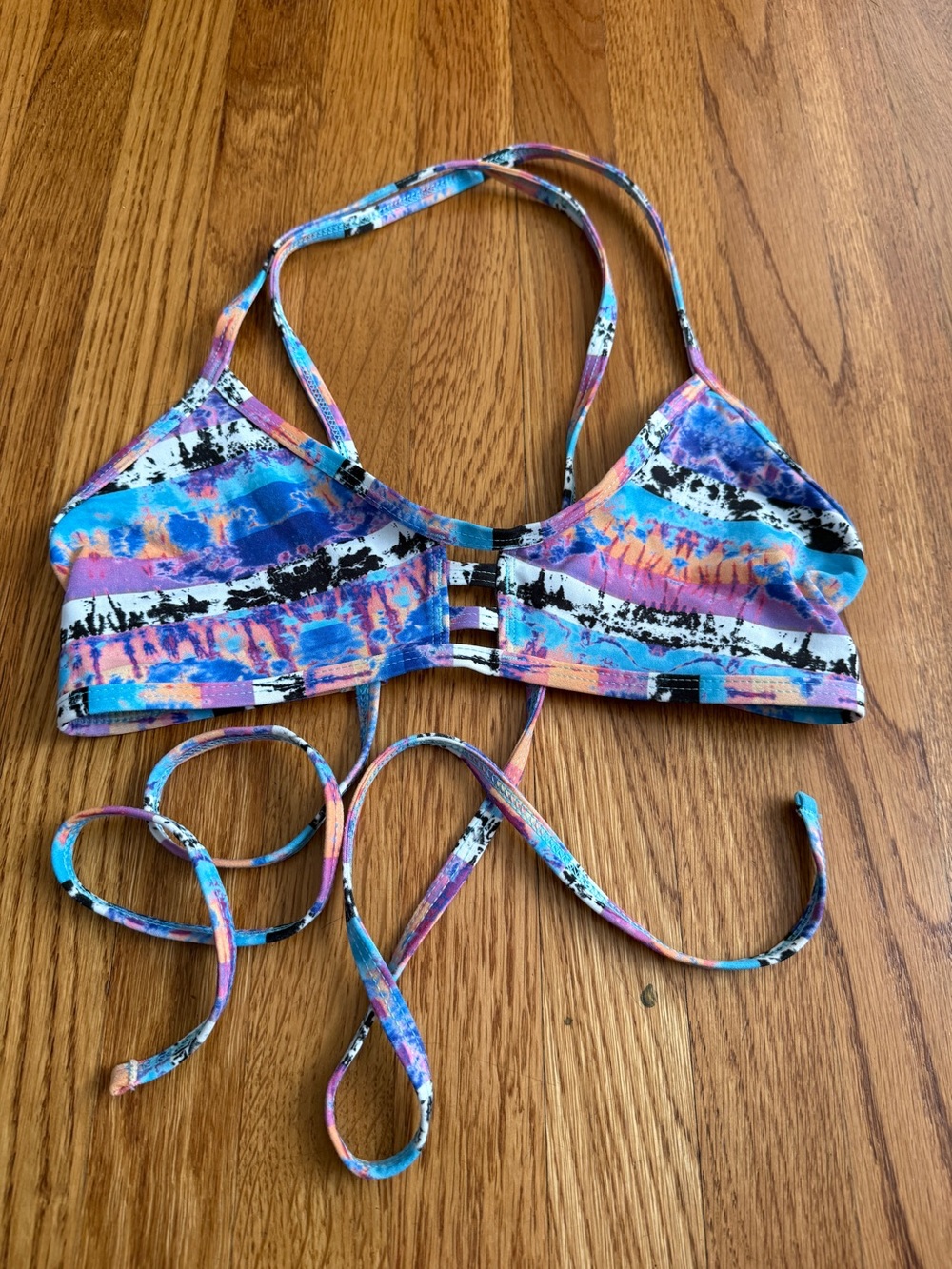Jolyn X Mallyce colorful swim bikini top XL